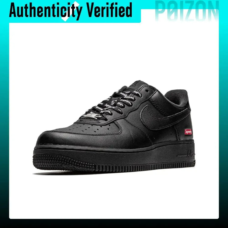 Nike x Supreme Air Force 1 Box Logo Fashion Low top Skateboard Shoes Unisex Black CU9225-001