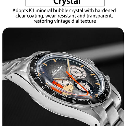 ADDIESDIVE 37mm Men's Luxury Watch 100m Water Resistance K1 Bubble Mirror Glass C3 Luminous Men's Stainless Steel Quartz Watch