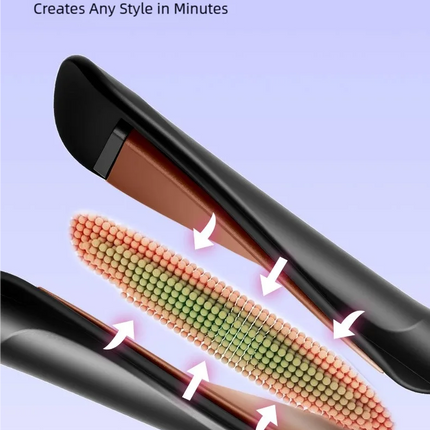 TINSOL New 2-in-1 Curling Iron & Straightener Multi-Function Hair Styling Tool Dual-Purpose Curling and Straightening Iron