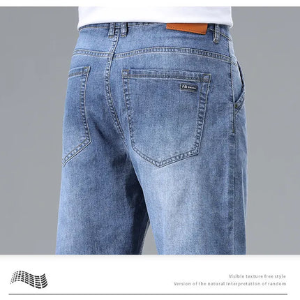 Nuovi Pantaloncini in Denim Sottili da Uomo Estate 2026, Morbidi e Confortevoli, Effetto Seta Ghiaccio, Vestibilità Ampia, Blu Chiaro e Blu Scuro, Taglie Grandi
