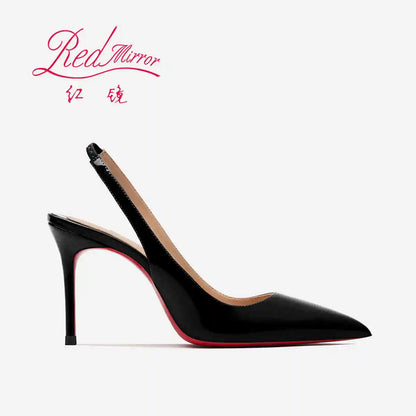 Heeled sandals Red Shiny Bottoms Naked color luxury Hollow 2025 New Elegant High Heels Sexy Slingbacks Ladies Shoes Women shoes