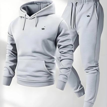 2025 Crown Logo Printed Autumn/Winter Fashion New Hooded Sportswear Outdoor Fashion Versatile Casual Sportswear and Pants PlatiNum