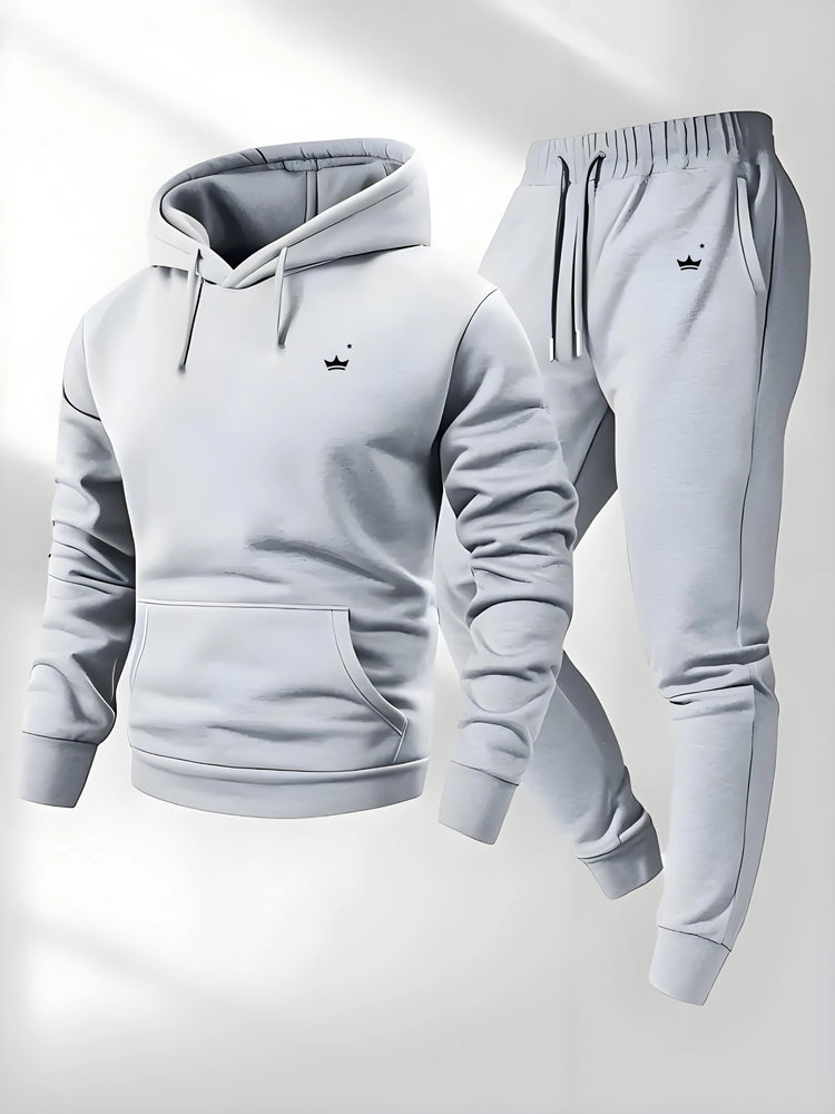 2025 Crown Logo Printed Autumn/Winter Fashion New Hooded Sportswear Outdoor Fashion Versatile Casual Sportswear and Pants PlatiNum