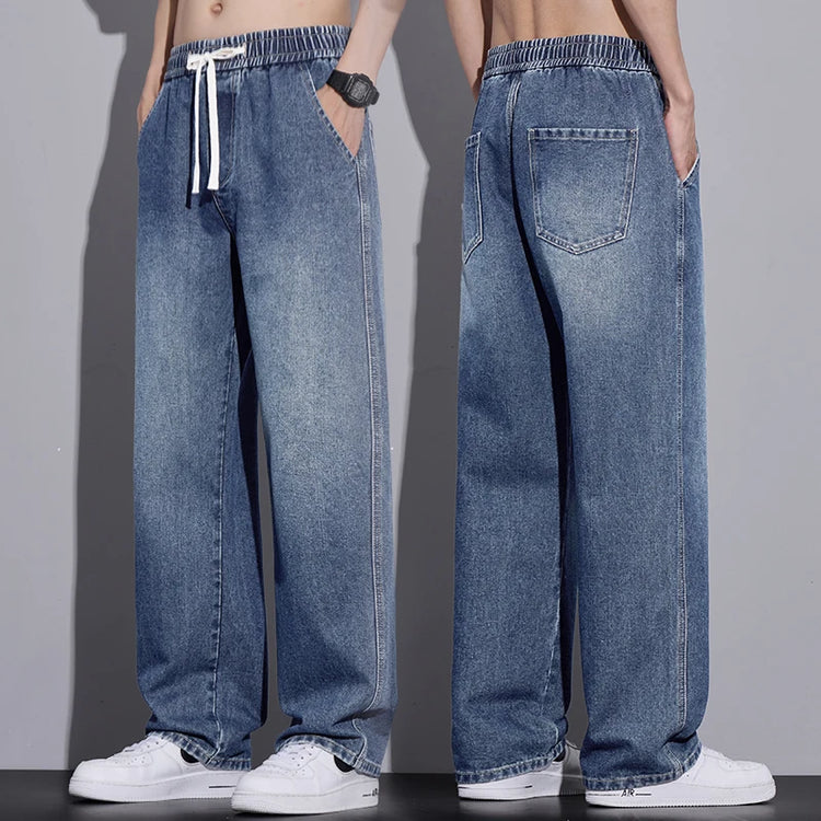 Abbigliamento da uomo Pantaloni a gamba larga Jeans larghi Streetwear Pantaloni in denim moda dritti