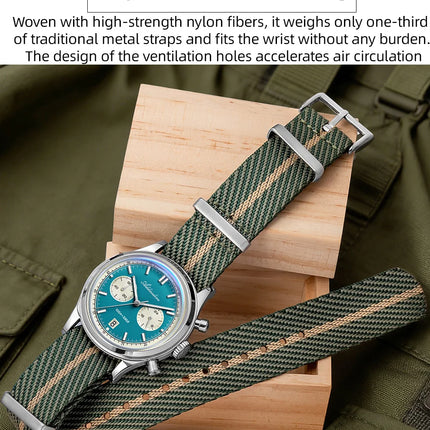 ADDIESDIVE AD2542 Luxury Quartz Chronograph Watch for Men Japanese 0S21 Movement 38mm Stainless Steel Case BGW9 Lume 100M Waterp