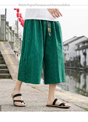 Pantaloni da samurai giapponesi Kimono da uomo Pantaloni casual in cotone retrò da uomo Pantaloni larghi casual Hip Hop Harajuku di alta qualità da uomo