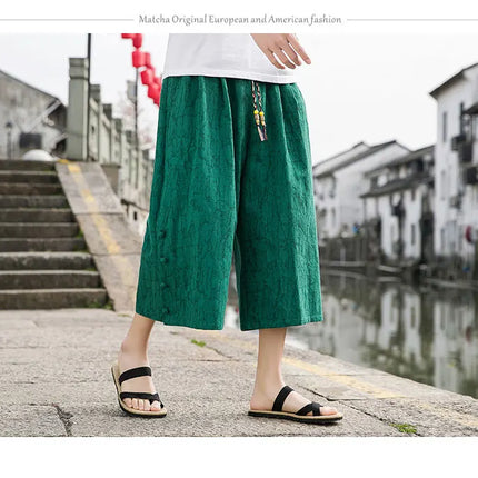 Pantaloni da samurai giapponesi Kimono da uomo Pantaloni casual in cotone retrò da uomo Pantaloni larghi casual Hip Hop Harajuku di alta qualità da uomo