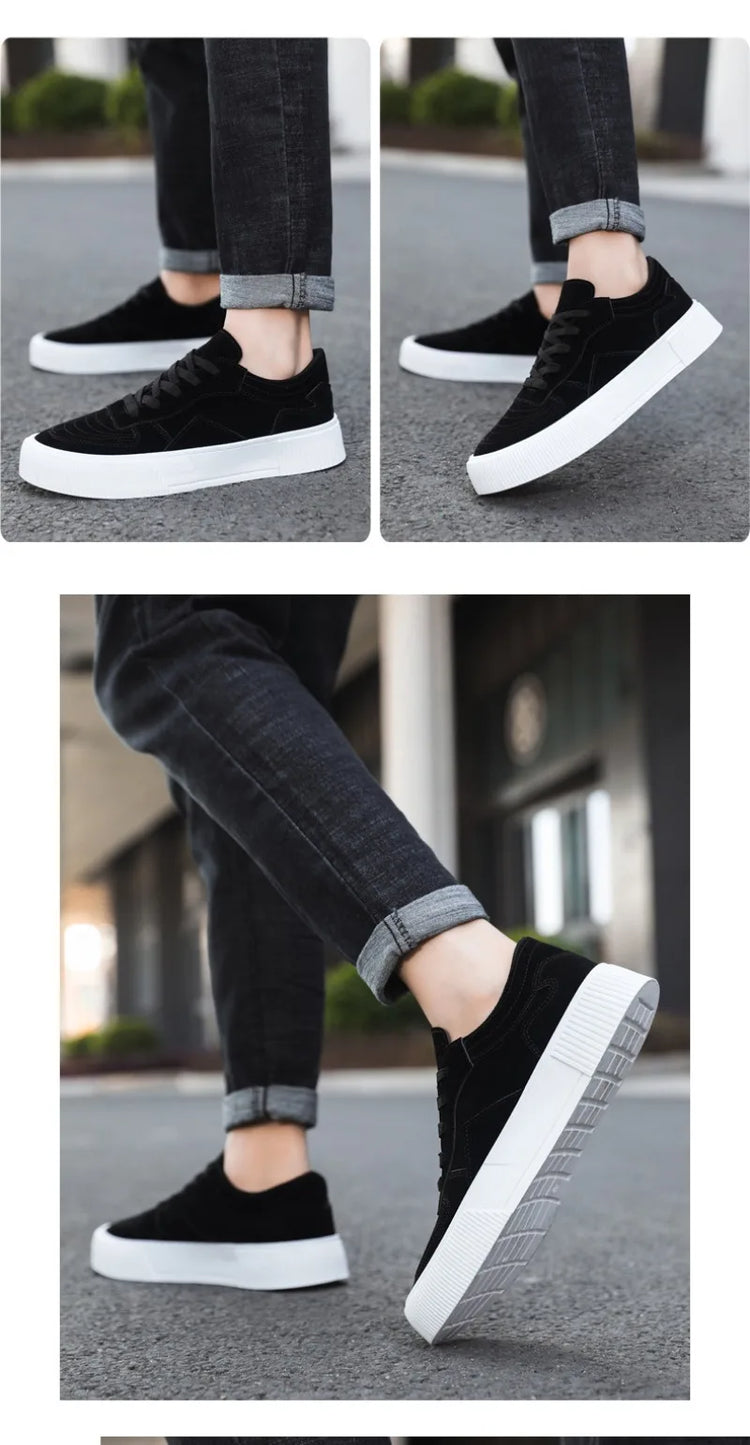 Men's Vulcanized Shoes Fashion Casual Sneakers Lace Up Platform Shoe High Quality Suede Casual Shoes for Men Sneakers Man Shoes