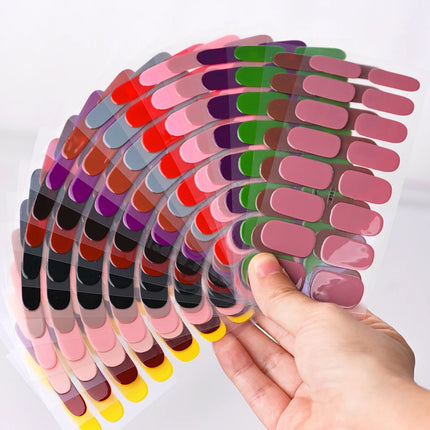 Semi Cured Wraps Fast Gel Nail Sticker Soild Nail Gel Wraps Adhesive Full Cover Gel Nail Decal UV Lamp Cured Manicure Decoration2028