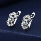 Orecchini in argento sterling 925 gioielli di alta qualità retrò modello semplice orecchini con zirconi bianchi viola vendita calda platinumshop
