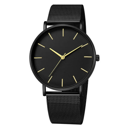 Orologio da donna semplice per il tempo libero 2025 Orologio da polso da uomo di lusso alla moda ultrasottile con cintura in rete vintage platinumshop