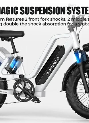 Bicicletta Elettrica G-FORCE RS ST per Tutti i Terreni, Potenza 750W, Batteria 48V15Ah, Bici Elettrica per Adulti, Pneumatici Larghi 20*4 Pollici per Tutti i Terreni