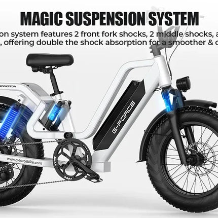 Bicicletta Elettrica G-FORCE RS ST per Tutti i Terreni, Potenza 750W, Batteria 48V15Ah, Bici Elettrica per Adulti, Pneumatici Larghi 20*4 Pollici per Tutti i Terreni
