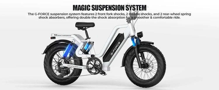 Bicicletta Elettrica G-FORCE RS ST per Tutti i Terreni, Potenza 750W, Batteria 48V15Ah, Bici Elettrica per Adulti, Pneumatici Larghi 20*4 Pollici per Tutti i Terreni