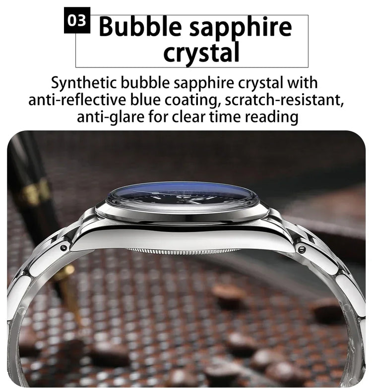 ADDIESDIVE AD2556 36mm Mechanical Automatic Watches Synthetic Sapphire Glass BGW9/C3 Super Luminous 100m Waterproof Men's Watch