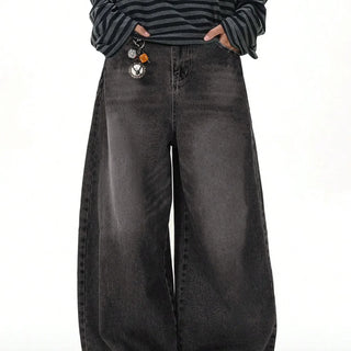 1 Piece Vintage Style Men's American Street Casual Black Jeans Washed Cargo Pants are comfortable and suitable for daily seasona
