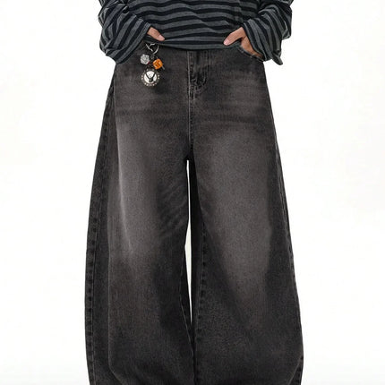 1 Piece Vintage Style Men's American Street Casual Black Jeans Washed Cargo Pants are comfortable and suitable for daily seasona
