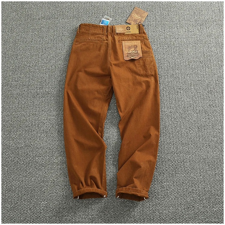 Spring And Autumn New American Retro 100% Cotton Multi-pocketed Washed Old Straight Casual Pants Loose Fashion Cargo Trousers
