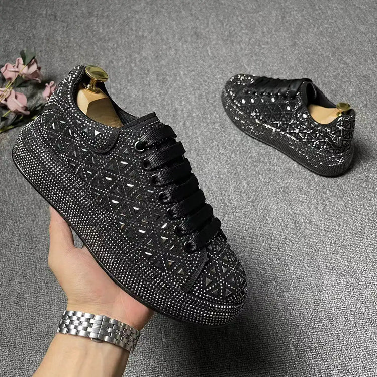 2026 spring and autumn new trendy brand low-top hot diamond board shoes men's lace-up versatile sports dad shoes