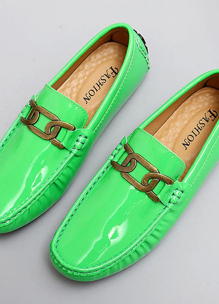 Scarpe Casual da uomo in pelle verniciata di alta qualità scarpe da guida di marca mocassini con motivo a coccodrillo maschile per scarpe basse mocassino da uomo