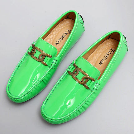 Scarpe Casual da uomo in pelle verniciata di alta qualità scarpe da guida di marca mocassini con motivo a coccodrillo maschile per scarpe basse mocassino da uomo