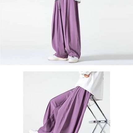 Pantaloni a Gamba Dritta da Uomo, Casual e alla Moda, con Vita Alta Elasticizzata, Stile Harajuku, Larghi, Streetwear, Taglie Fino a 5XL