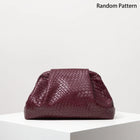 Vintage Artificial Leather Woven Pattern Clutch Bag，Burgundy Bag，Prom Dresses for Women，Large Capacity Women Purse PlatiNum