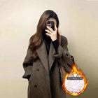 Grey Double-sided Cashmere Coat Women's 2026 Winter New Korean Version Loose Thick Down Woolen Coats Solid Casual Long Overcoat