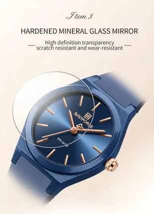 NAVIFORCE 2025 Orologi moda donna Orologio al quarzo Sport Cinturino in silicone Orologi da polso da donna Orologio semplice Regalo relogios feminino platinumshop