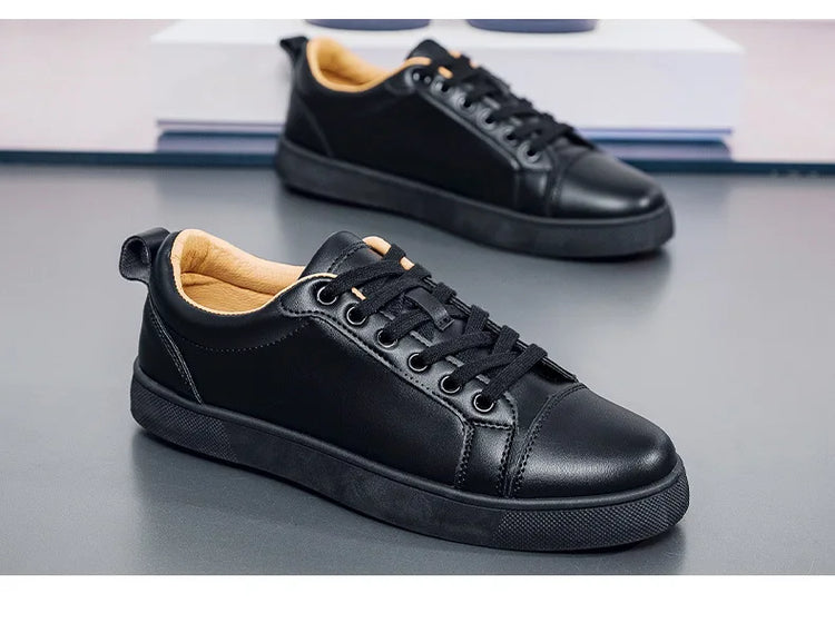 Men's High-End Casual Red Sole Board Oes Waterproof Sports Commuter Busin White Oes Simple Design Versatile Briti Sle