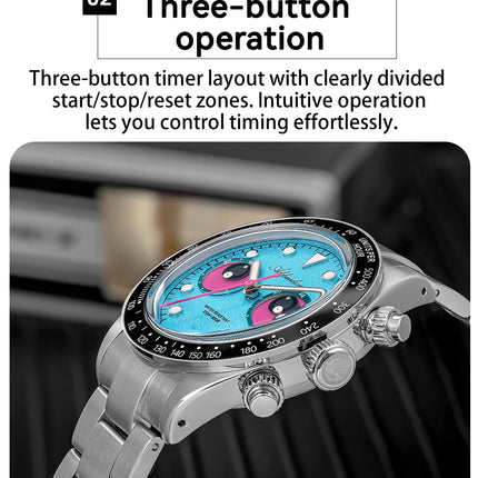 ADDIESDIVE New Men Watch AD2557 Luxury Chronograph VK64 Quartz Wristwatch Ceramic Bezel Luminous Dive 100m Waterproof 40mm Watch