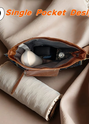 Borsa tote in morbida PU a 2 pezzi, grande capacità, stile bohémien, con tracolla larga, borsa a spalla e a mano, regalo di compleanno ideale