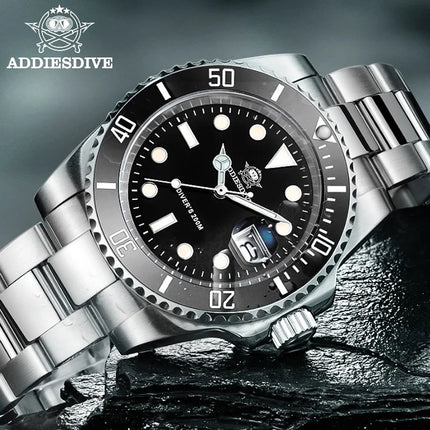 ADDIESDIVE Man Watch High Quality Ceramic Bezel Business Leisure 41mm Quartz Watches BGW9 Luminous 200m Waterproof Diver Watch