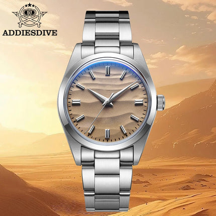 ADDIESDIVE 36mm Men Watch Without Logo AD2030 VH31 Quartz Watch 10Bar Waterproof 316L Stainless Steel Sand Dial Wristwatch New