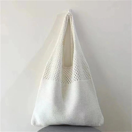 Borse a maglia da donna, borsa tote grande capacità, borsa estiva da spiaggia, borsa grande casual, borse a tracolla intrecciate a nido d'ape, borsa da donna