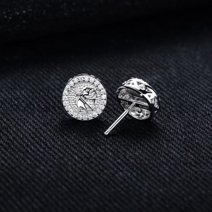 MossanRappr 0.4cttw Moissanite Angel Iced out Hip Hop Orecchini con perno 925 Sterling Silver D Colore Punk Gioielli di moda per gli uomini platinumshop