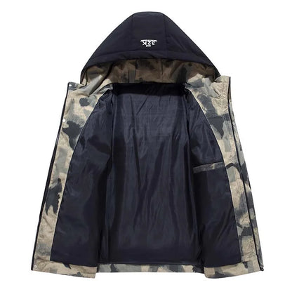 2025 Outdoor Warm Thick Jacket and Tactical Pants, Winter Windproof, Cold-resistant, Warm Fishing, Cycling, Skiing, Clothing