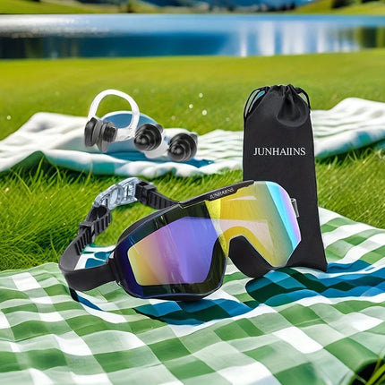 Nuovi occhialini da nuoto HD elettrolitici Occhiali da acqua con montatura grande per adulti Cinturino in silicone PC Buceo Accessori per la pesca subacquea