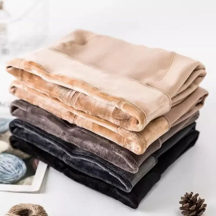 Winter Warm Leggings Women's Thermal Pants Polar Pantyhose Sock Lined Pants Velvet Tights Skin Effect High Waist Wool Leggings PlatiNum
