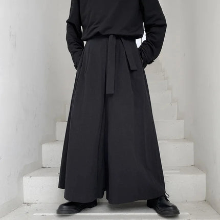 Pantaloni Hakama Samurai Giapponesi, Pantaloni Casual Oversize da Uomo Stile Harajuku, Pantaloni Cinesi Hanfu Tang, Uniformi da Kendo Maschili