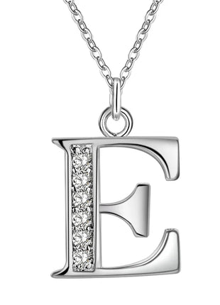 26 Letters 925 Sterling Silver Necklace Pendant Zircon For Women Exquisite Student Girlfriend Jewelry Accessories Wedding Gift PlatiNum