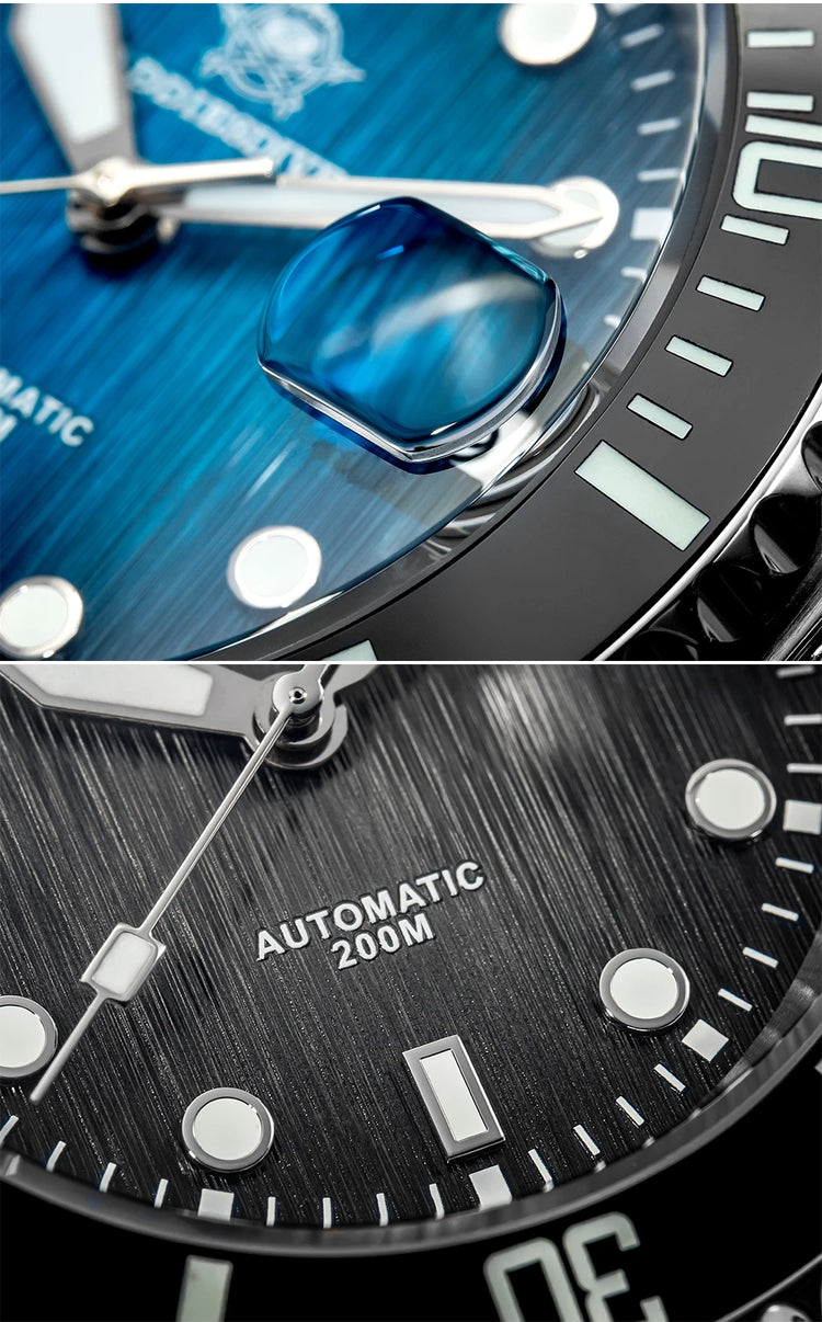 ADDIESDIVE Watch for Men Sapphire AR Coated Automatic Wristwatch 200m Waterproof  Super Luminous 8215 Mechanical Watches New