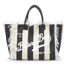 Borsa tote a righe da donna con colori contrastanti Borsa a tracolla con lettere alla moda Borsa da pendolarismo per ascelle di grande capacità