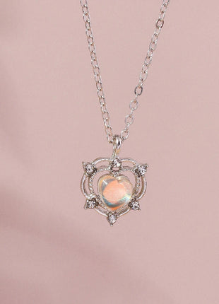 Y2K Crystal Butterfly Heart Necklace Fashion Kpop Shiny Clavicle Chain Necklaces for Women Girls New Trend Party Gifts Jewelry PlatiNum