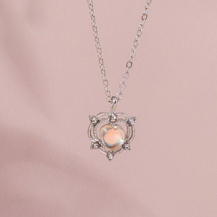 Y2K Crystal Butterfly Heart Necklace Fashion Kpop Shiny Clavicle Chain Necklaces for Women Girls New Trend Party Gifts Jewelry PlatiNum