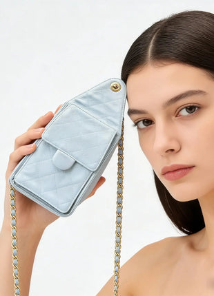 Trendy Chain Strap Black Underarm Bag for Women,  Leather Shoulder Purse for Party And Travel PlatiNum
