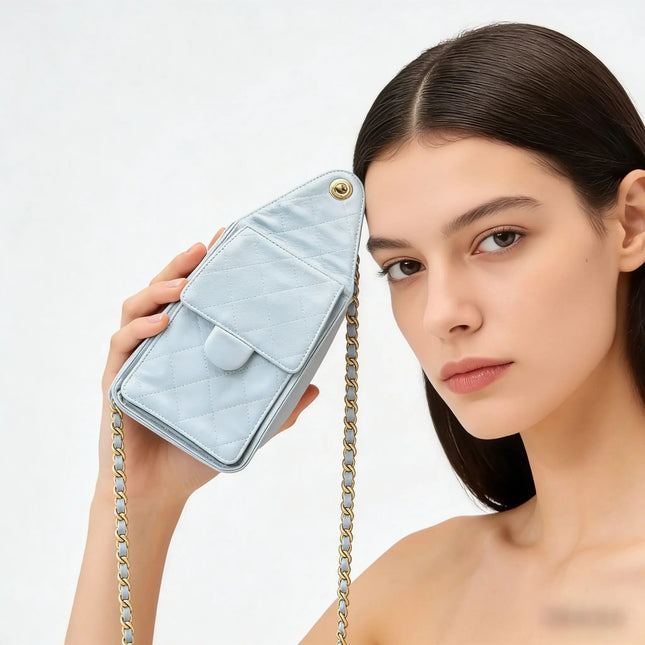 Trendy Chain Strap Black Underarm Bag for Women,  Leather Shoulder Purse for Party And Travel PlatiNum