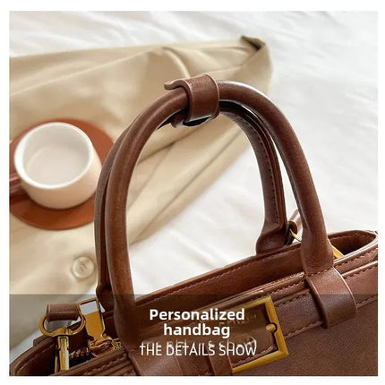 Fashionable Versatile Small Square Bag Women's Retro Crossbody Commuter Bag Ladies Handbag Soft Material Autumn Winter New Model PlatiNum
