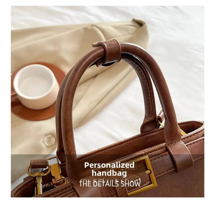 Fashionable Versatile Small Square Bag Women's Retro Crossbody Commuter Bag Ladies Handbag Soft Material Autumn Winter New Model PlatiNum