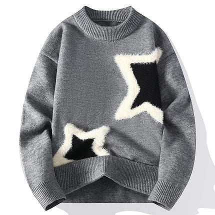Winter Men Streetwear O-neck Knitted Pullovers Outwear Casual Sweaters New Fashion Man Loose Pullovers Sweaters Male Clothing